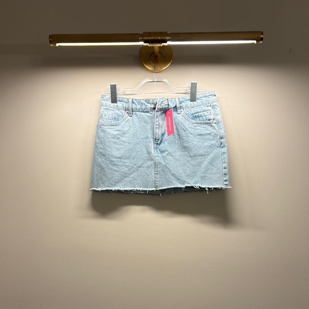Light Blue Denim Mini Skirt